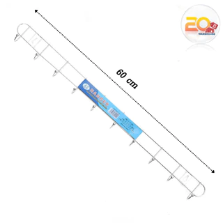 20warehouse ตะขอติดผนัง 10 หัว ขนาด 60 cm. ตะขอแขวนของติดผนัง ตะขอแขวน 10 หัว ที่แขวนของแบบติดผนัง