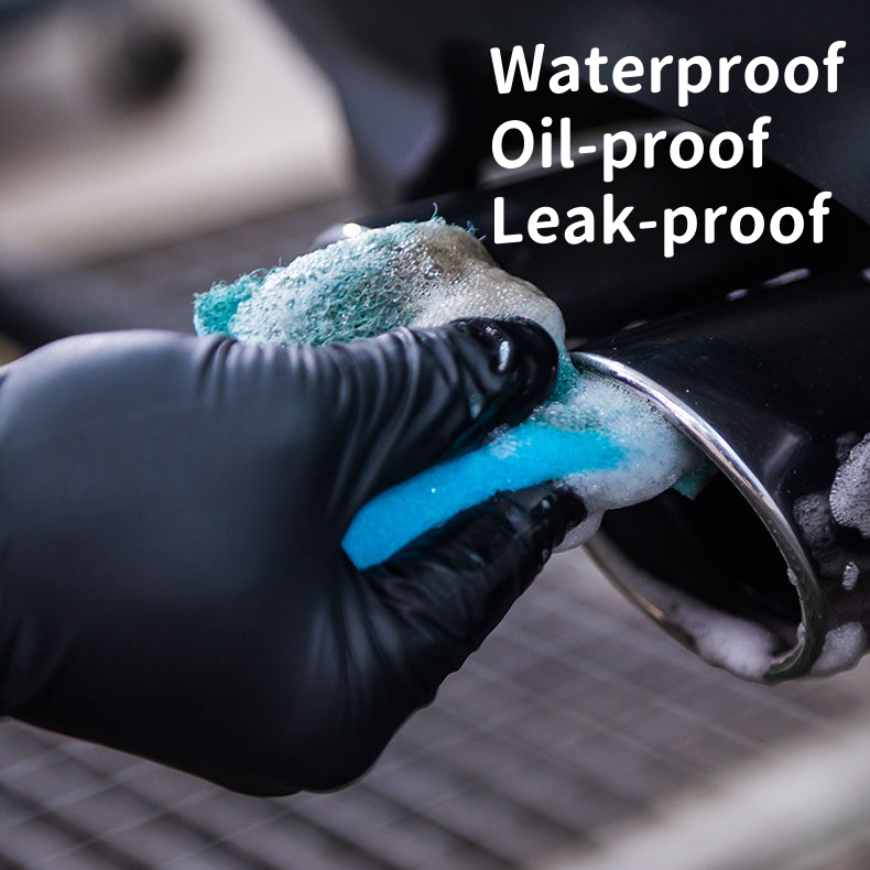 (สีดำ) ถุงมือยางไนไตรแท้ ถุงมือดำช่างสัก Glove Black งานในครัว งานอเนกประสงค์ - รูปที่ 3