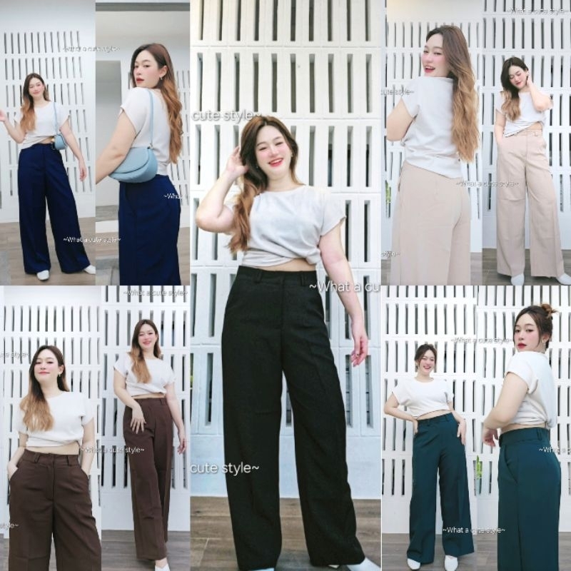 [มีราคาส่ง] LUCY Pants⭐️ เอว24"-44" กางเกงขายาวเอวสูง ตะขอหน้าซิปหน้า พรางหุ่น พรางพุง ใส่ทำงานใส่เที่ยวได้ กางเกงสาวอวบ