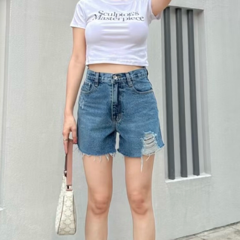 กางเกงยีนส์ขาสั้น ป้ายSaran