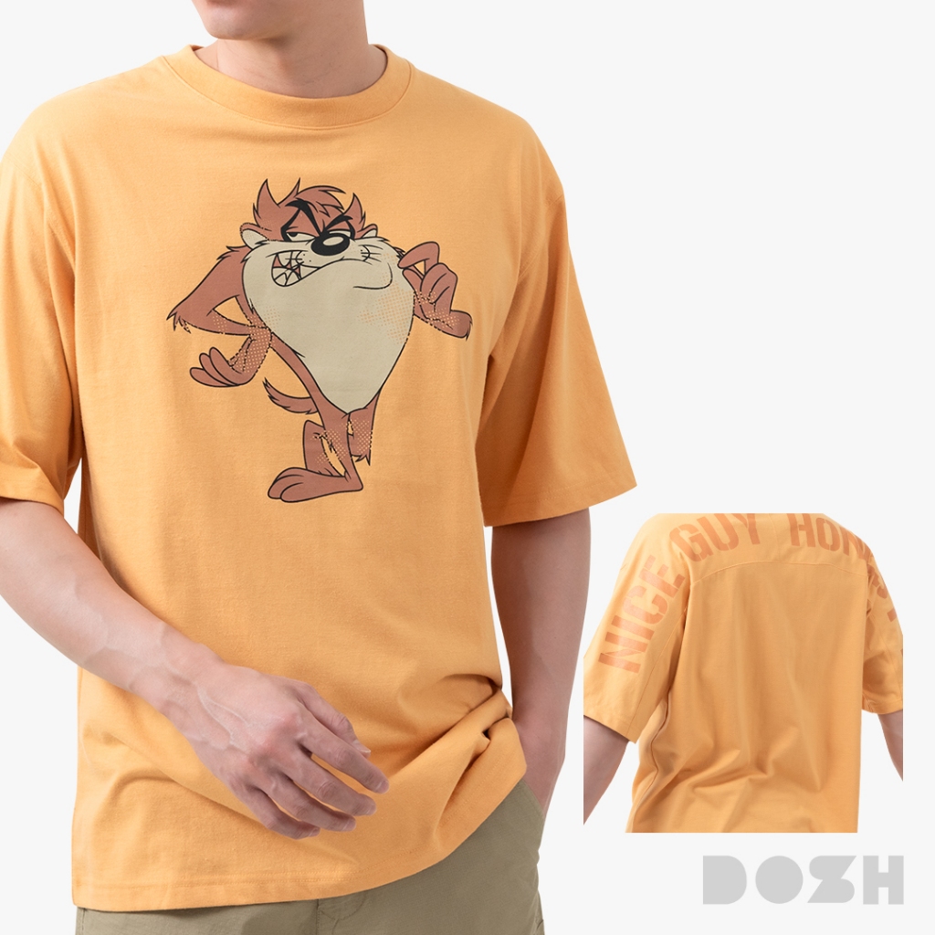 DOSH-UT OVERSIZED T-SHIRTS LOONEY TUNES เสื้อยืดโอเวอร์ไซส์ FLLTMT5004-YE(S-2XL)
