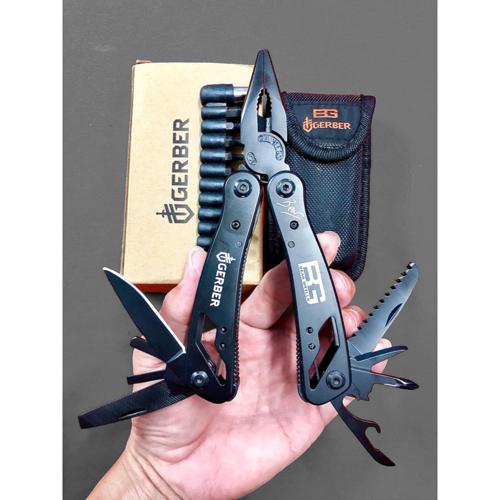 มัลติทูล GERBER ฺBG multi tool Functions 28 in 1 oem สีดำ หัวคีมปลายแหลม มีระบบล็อค งาน oem เครื่องมือ ใช้งานอเนกประสงค์