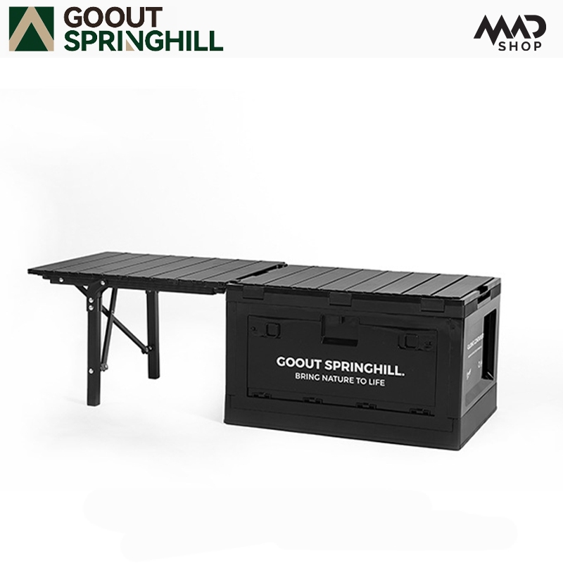 พร้อมส่ง Go Out Springhill โต๊ะข้างอลูมิเนียมอัลลอยด์พับเก็บได้พร้อมกล่องเก็บของ