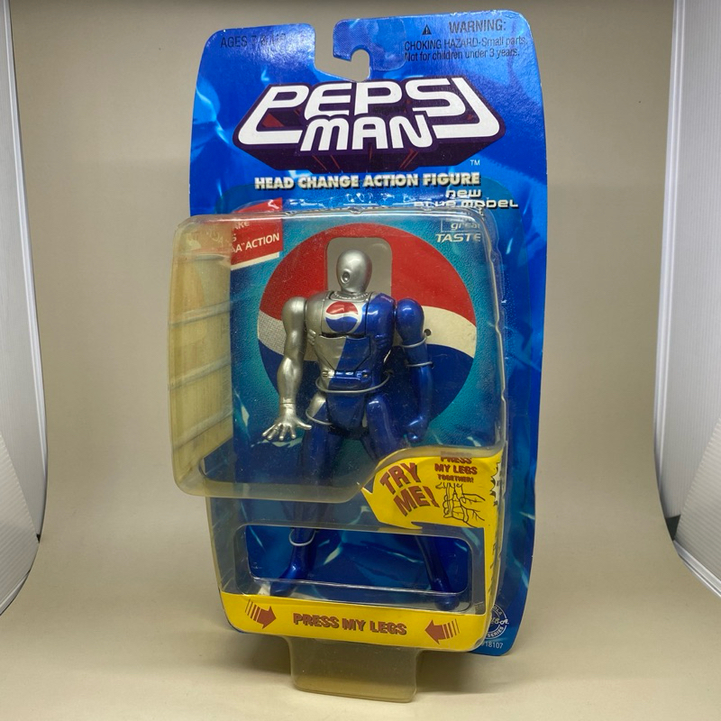 [Rare](New)(มือ1) Pepsi Man Blue (Pepsi Man Head Change Action Figure) | Original BANDAI Japan | สิน