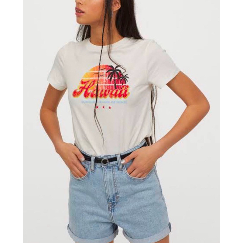 🫶🏻 h&m cotton t-shirt มือ 2