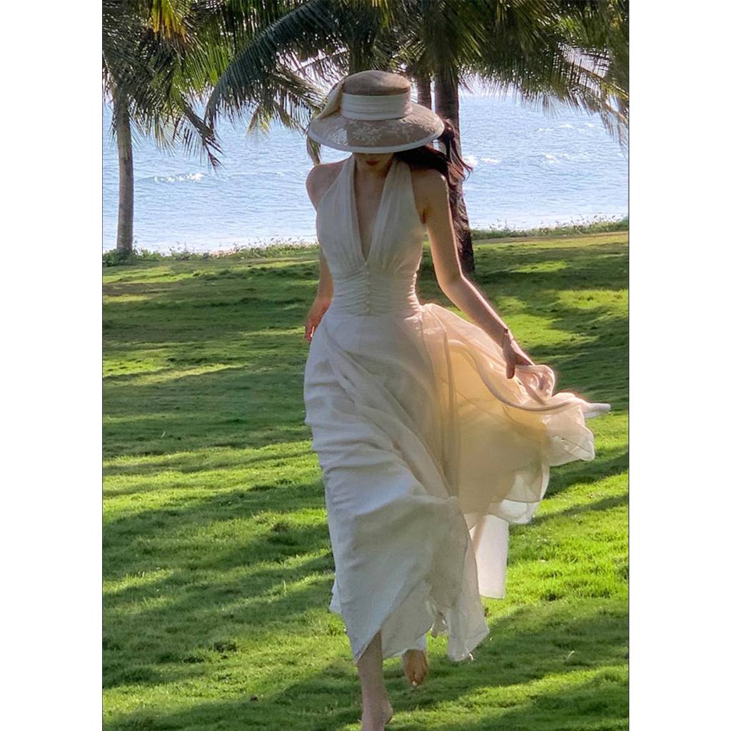 Mogwany พรี Mila  Dress เดรสยาว 2 สี ขาวครีม,ฟ้า ผ้าพริ้วสวยมาก ใส่เที่ยว,ออกงาน สวยมากๆค่า เก็บโค้ดหน้ากิจกรรม