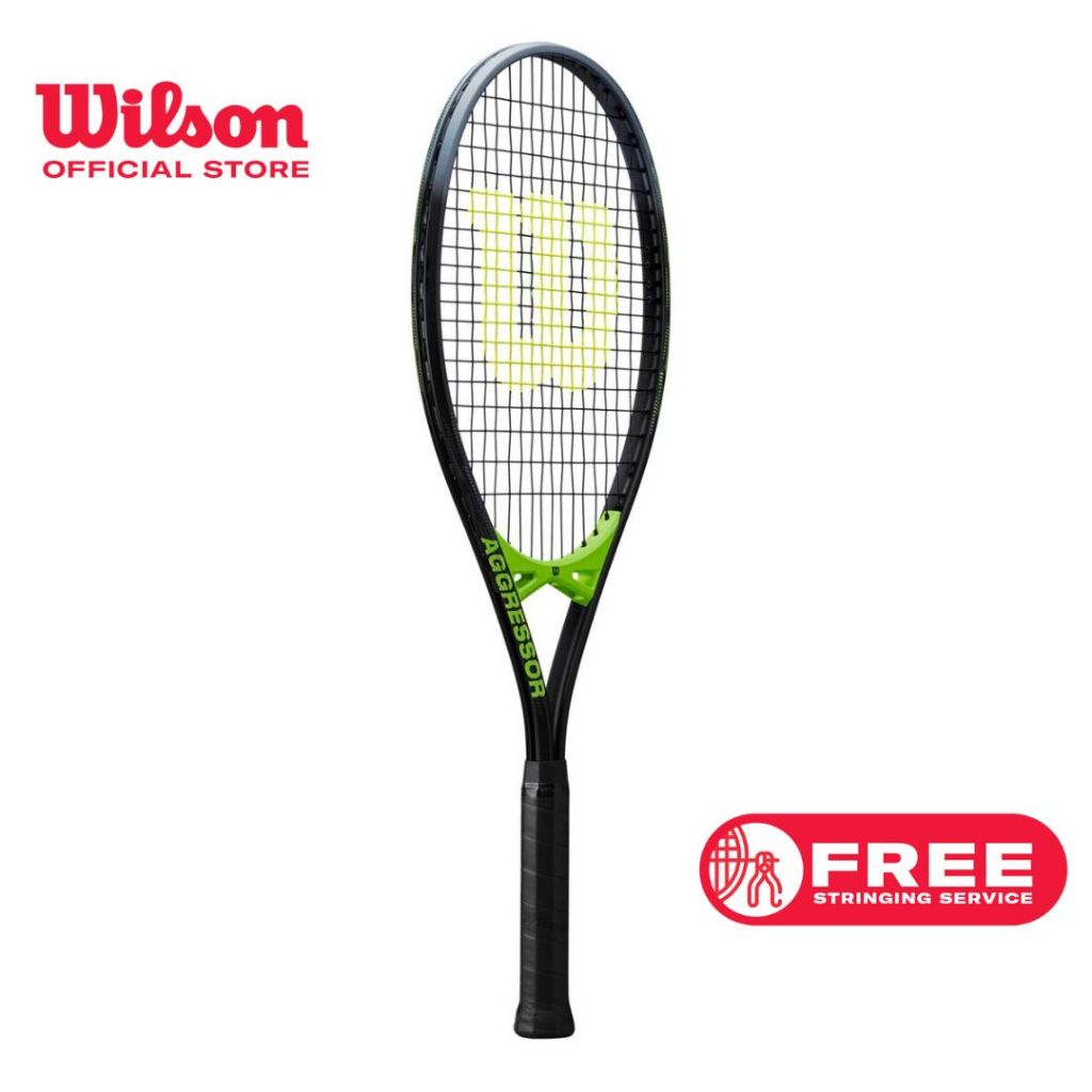 WILSON Aggressor ไม้เทนนิส Pre-strung (ไม้เทนนิสขึ้นเอ็นแล้วตั้งแต่ที่โรงงานผลิต) WR147610U2 Official Store