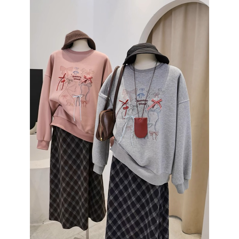 JUNE STUDIO 🇰🇷 Mini bow fleece sweater