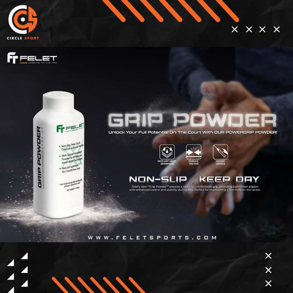 FELET Grip Powder ผงแป้งกันลื่น ช่วยลดความลื่นเปียกจากด้ามไม้แบด (สินค้าลิขสิทธิ์แท้ 100%)