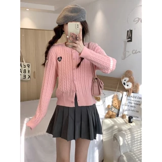 💥TOPLIST💥(F930) เสื้อคาร์ดิแกนไหมพรมผ้านุ่ม ปักลายหัวใจสุดคิวท์