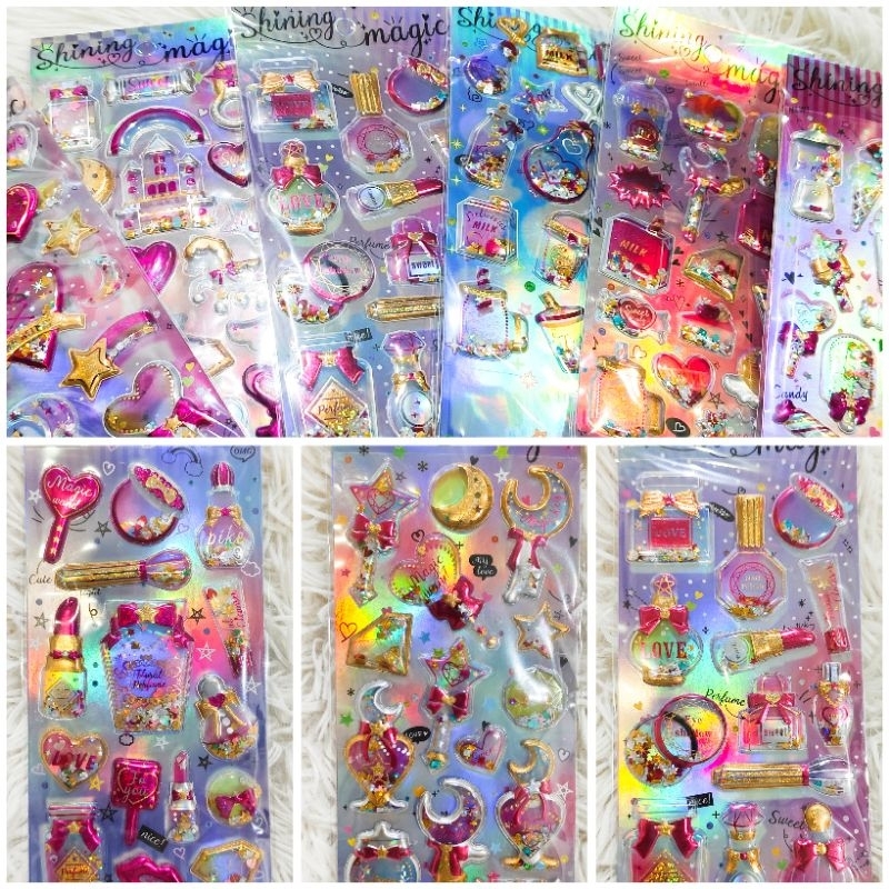 💖พร้อมส่ง💖ใน🇹🇭สติ๊กเกอร์ 3D glitter กลิตเตอร์กากเพชรใช้ DIY ตกแต่ง ฟรุ้งฟริ้ง  แวววาวมาก