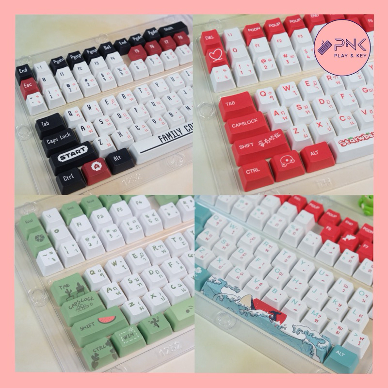คีย์แคป PBT Keycaps Set ภาษาไทย-อังกฤษ มีให้เลือกหลายแบบ Keycap สำหรับ Mechanical Keyboard XDA / Che