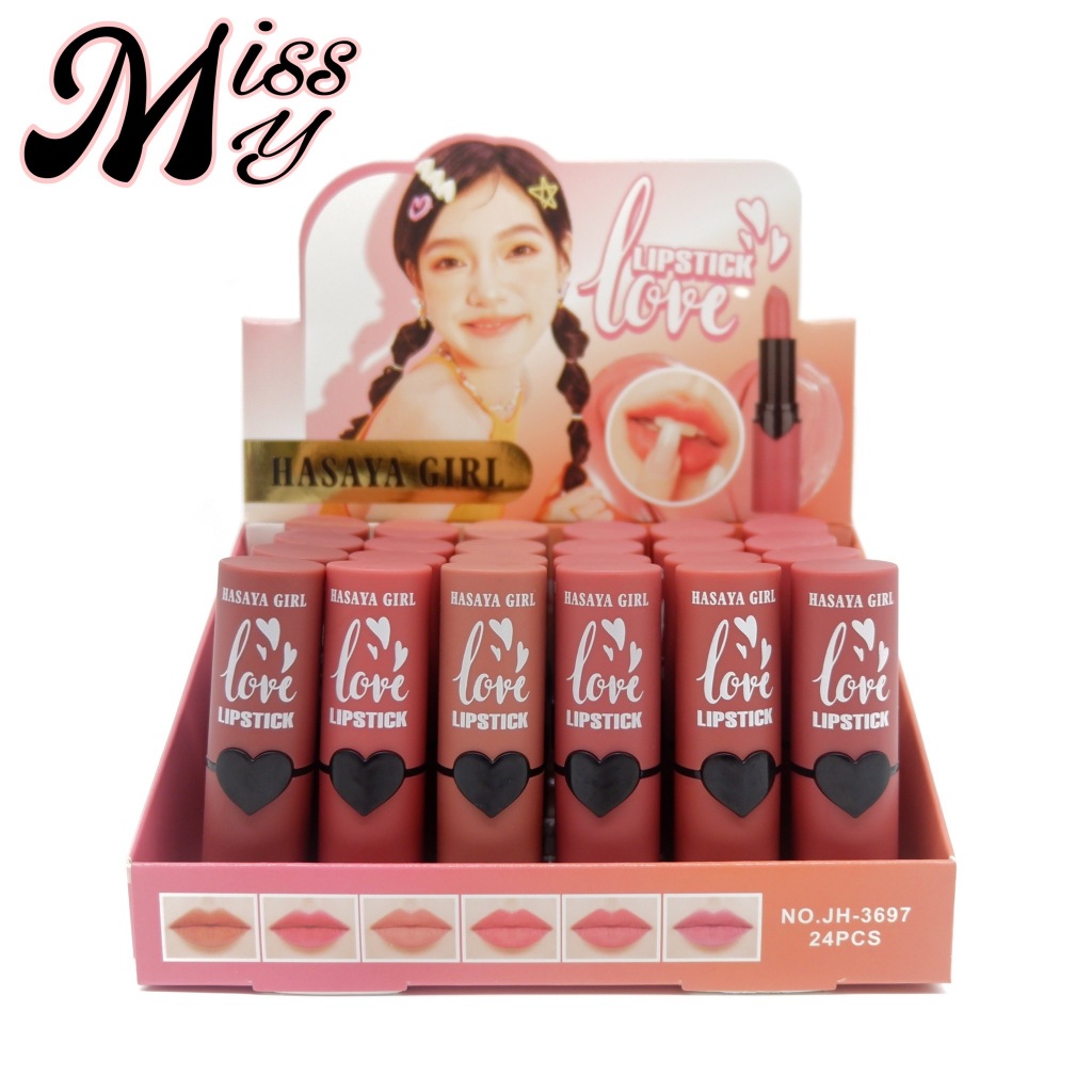 {24แท่ง} HASAYA GIRL Silky Love Color Lipstick ลิปสติกแมทต์ เนียนนุ่ม ไม่ตกร่อง สีสันเป็นธรรมชาติ