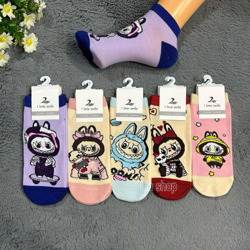 ถุงเท้าลายลาโบโบ ชินจังน่ารัก 1แพ็ค10คู่ ขนาดฟรีไซส์ 37-41 ผ้าดี ผ้านิ่ม สินค้าพร้อมส่งจ้า