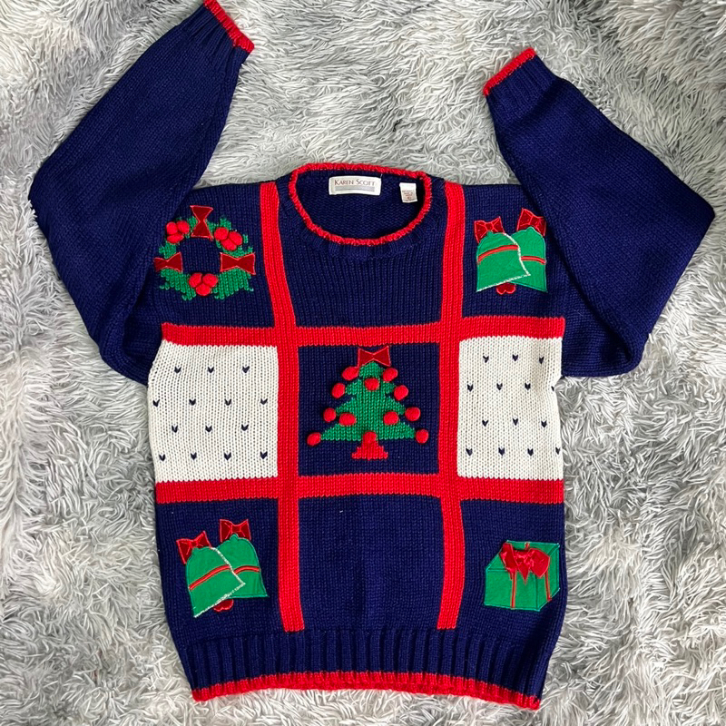 Pre-loved!! เสื้อไหมพรมสเวตเตอร์ แบรนด์ Karen Scott