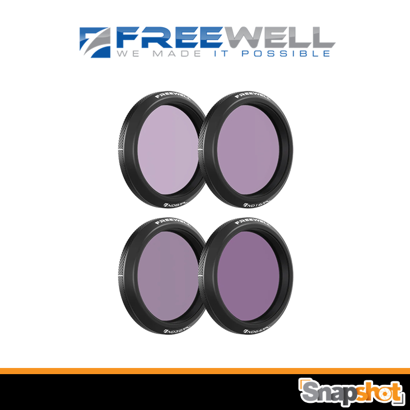Freewell DJI Osmo Action 5 Pro ND/PL Filters 4Pack - Bright Day [ND8/PL, ND16/PL, ND32/PL, ND64/PL] 