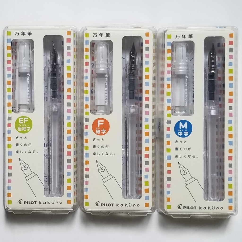 【Direct from Japan】PILOT ปากกาหมึกซึมสำหรับเด็ก Kakuno ปากกาหน้ายิ้ม ด้ามใส 3 ขนาด พร้อมหมึกสามสีให้เลือก