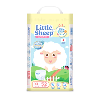 [ฟรี ทิชชู่เช็ดหน้า x1] Little Sheep ไซส์ XL x1 แพ็ก 52 ชิ้น กางเกงผ้าอ้อมเด็ก บาง 0.2 cm นุ่ม แห้งสบาย [ส่งฟรี]
