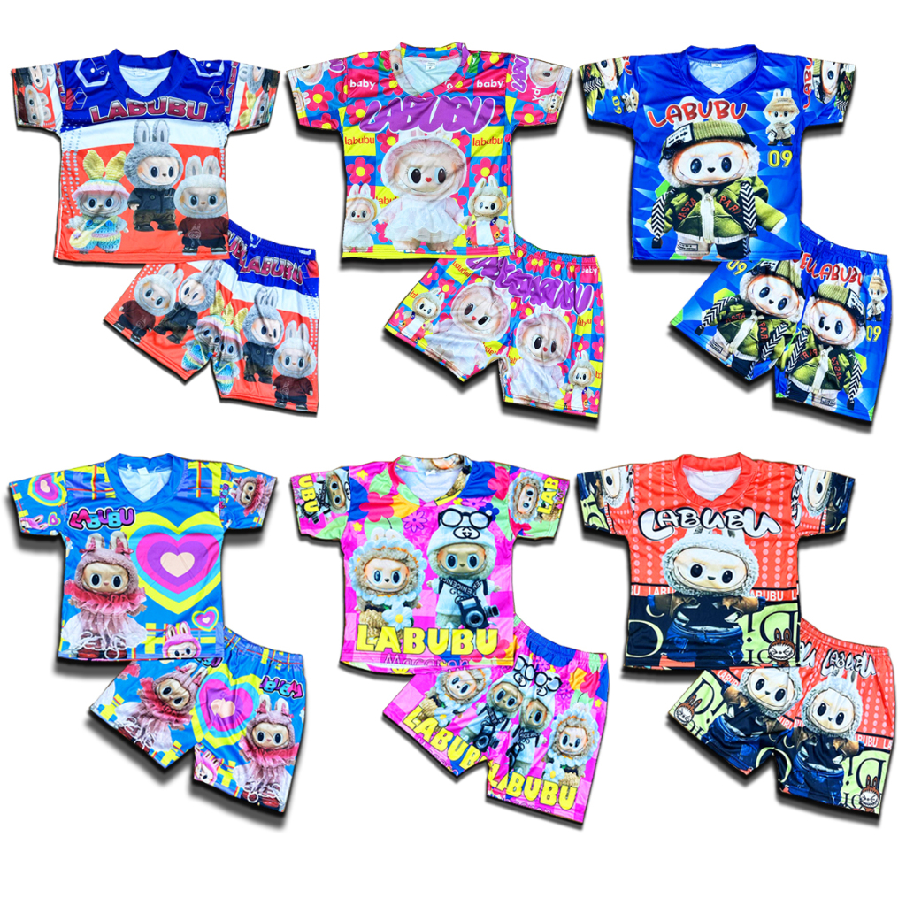 ชุดเด็กผ้าไมโคร ลายการ์ตูน Size S-M สกรีนสวยผ้ามัน 1-5 ขวบ