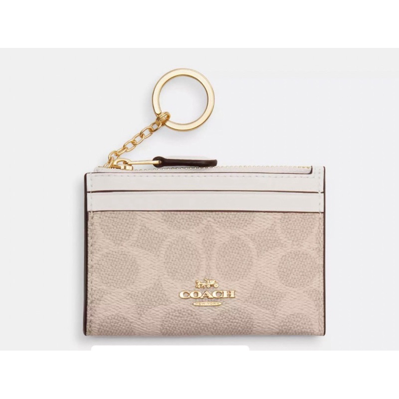 Coach MINI SKINNY ID CASE IN SIGNATURE CANVAS (พวงกุญแจ ใส่บัตร)