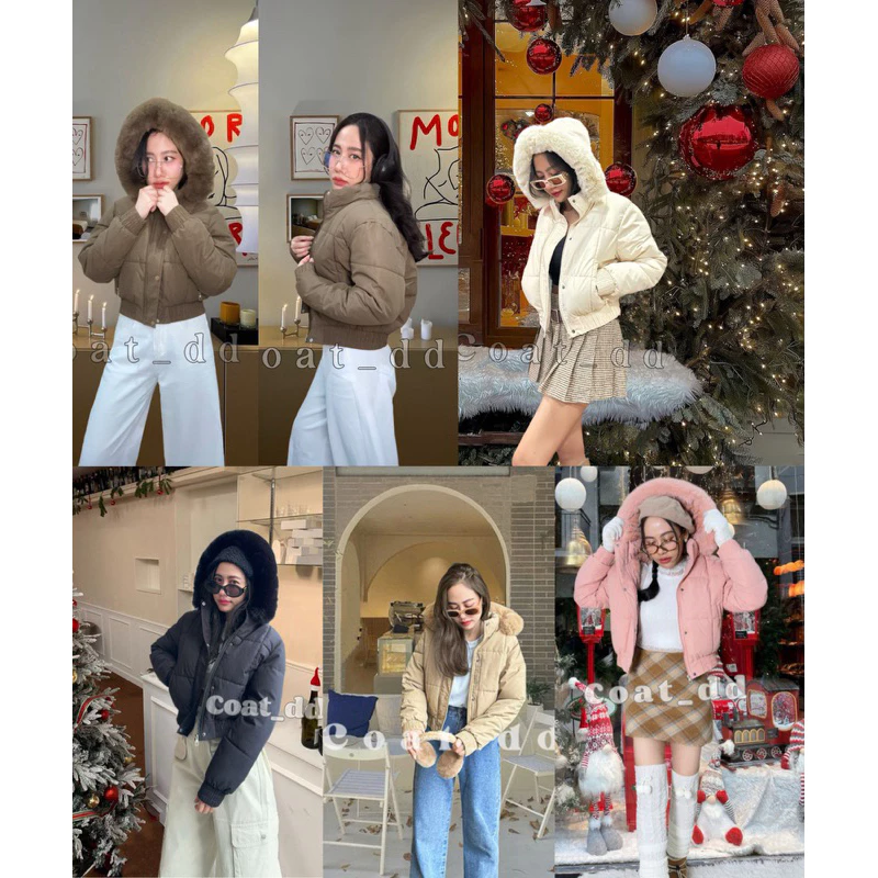 DD(no.79)🌨️Winter blooming faux fur hoodie cropped 🌨️✨พร้อมส่ง 5 สี (M-2XL)เสื้อกันหนาวน่ารักปุ๊กปิ้ก💫🫶🏻หมวกถอดได้