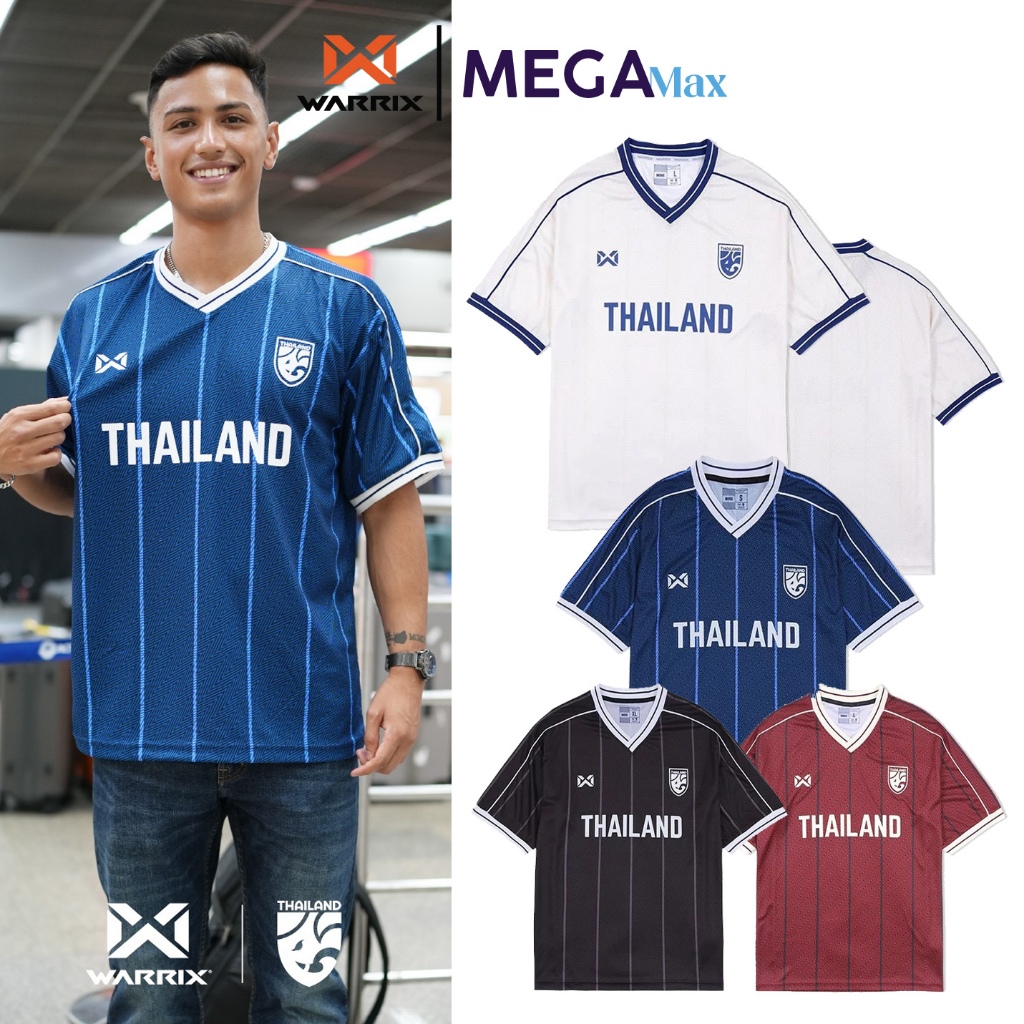 WARRIX Oversize 2024/25 เสื้อ แขนสั้น คอวี เสื้อทีมชาติไทย โอเวอร์ไซส์ THAILAND JERSEY 243FBATH10