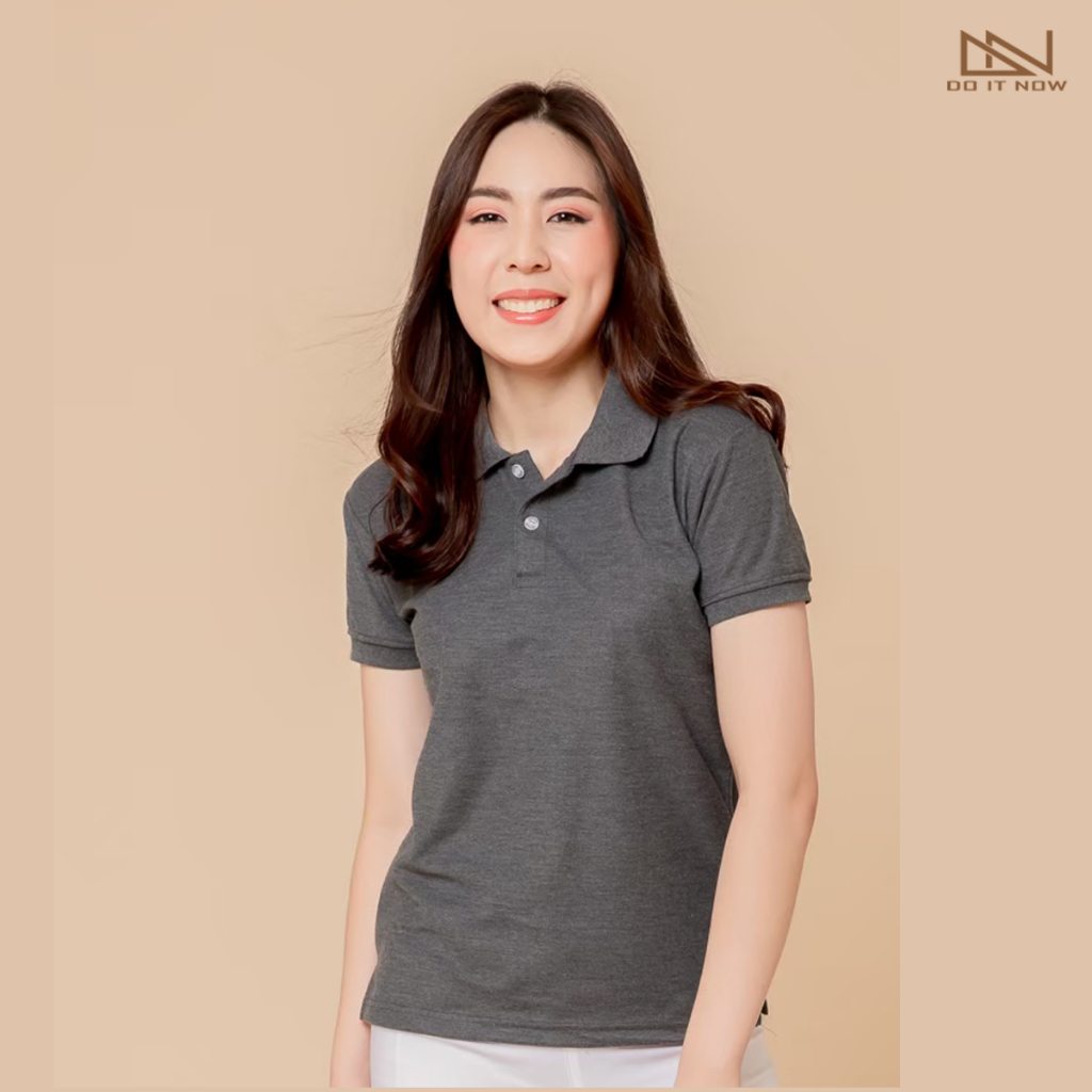 เสื้อโปโลแขนจั๊ม 🔥สีเทาท็อป🔥 (หญิง)  By Doitnow  สินค้าคุณภาพ จากแห่งผลิตโดยตรง!!