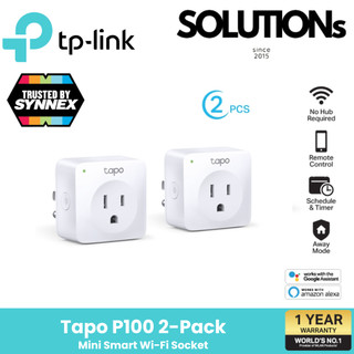 TP-Link Tapo P100(2-Pack)  Mini Smart WiFi Plug สั่งเปิด-ปิดอุปกรณ์ผ่านแอพได้ รับประกัน 1 ปี