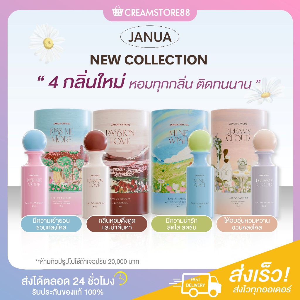 ┃สินค้าแท้มีบัตร┃ น้ำหอมแจนยัวร์ Janua KISS ME MORE PASSION MINE DREAMY sexy woodsan bonie sweetie