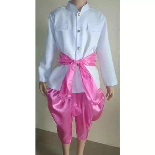ชุดราชปะแตนเด็ก ผ้าไหมจีน 1 ชุดได้เสื้อ+โจงกระเบน+ผ้าคาดเอว