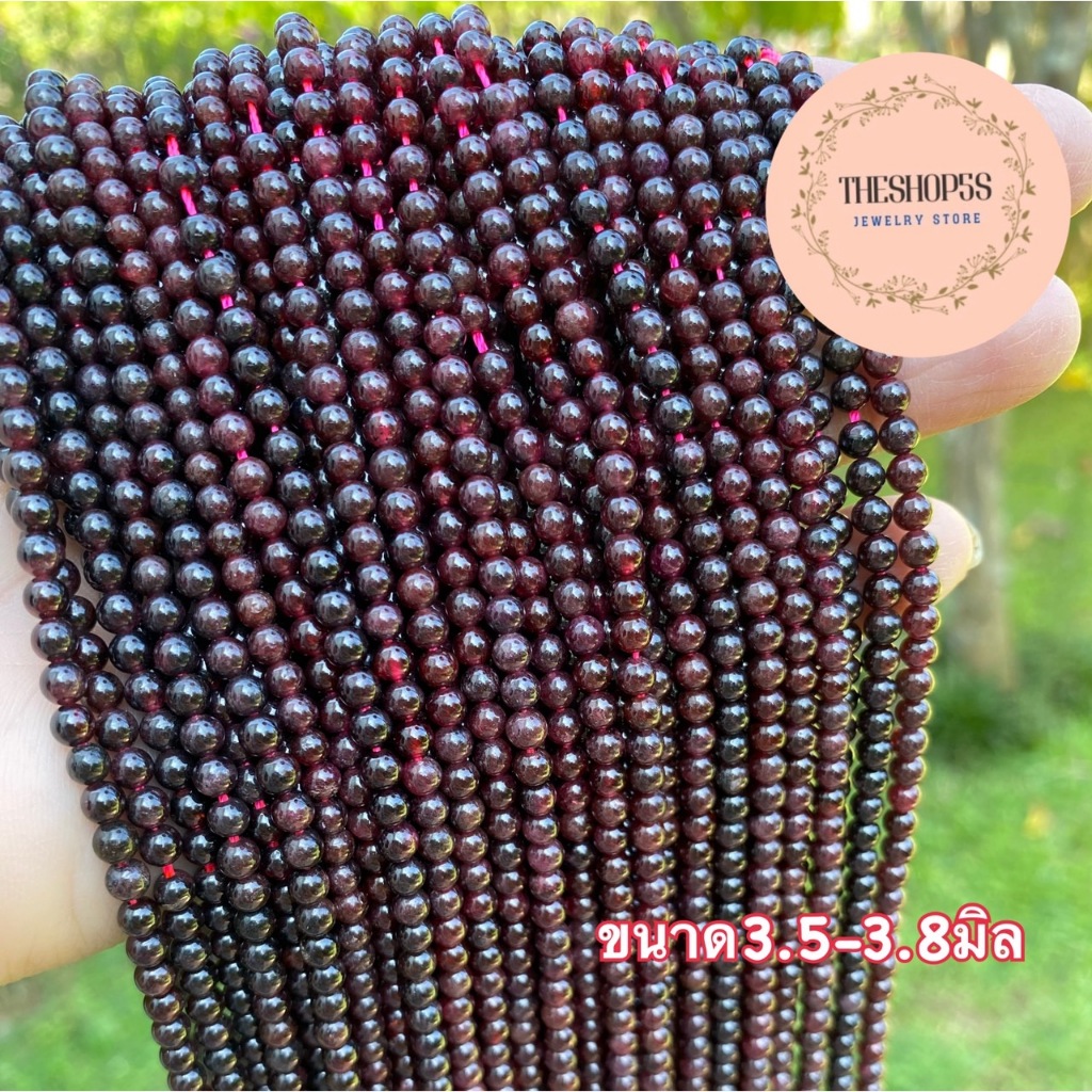 โกเมนแท้สีหินสีธรรมชาติ หินเส้นยาว โกเมนหินเส้นยาว