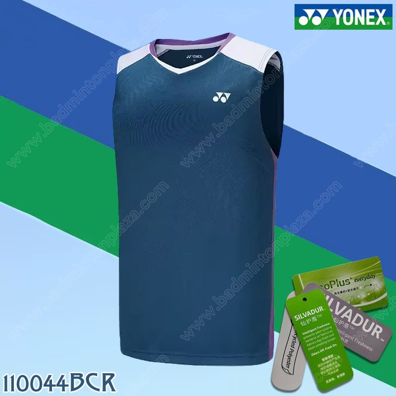 【 ของแท้ % 】เสื้อยืดแบดมินตันแขนกุดโยเน็กซ์ เกรดนักกีฬา 110044BCR สีน้ำเงิน (110044BCR-113)