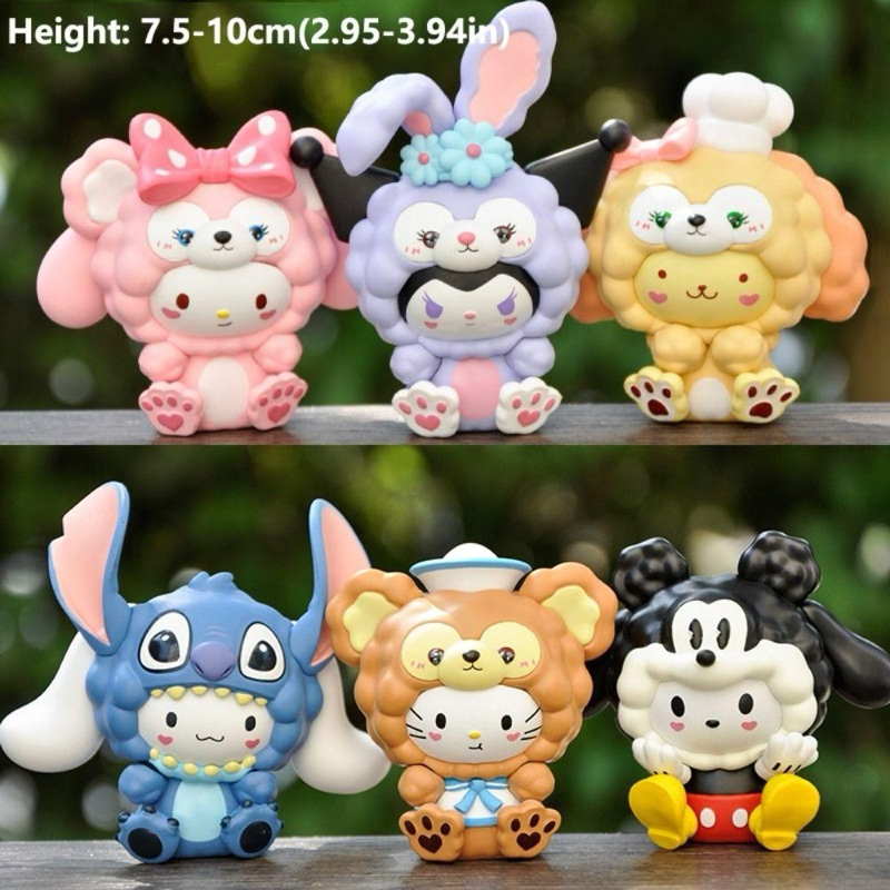 พร้อมส่ง // โมเดล ซานริโอ้ ชุดแกะ (1 เซ็ตมี 6 จุ่ม ไม่มีกล่องแต่น่ารัก100%)