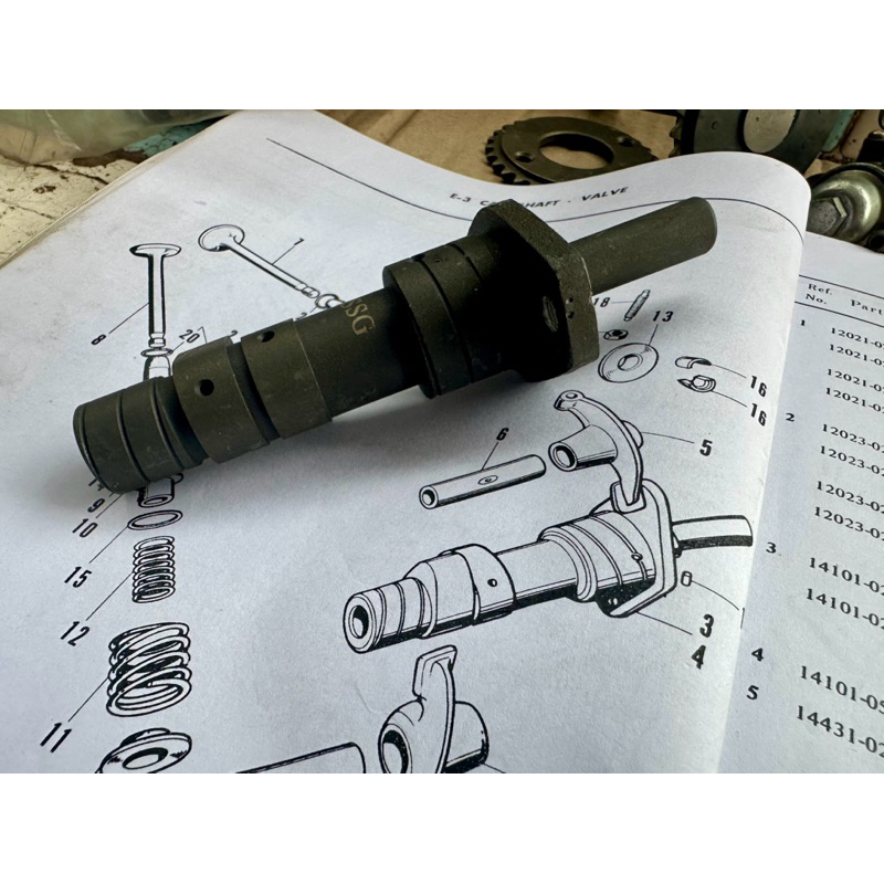 แกนราวลิ้น(แคมชาร์ป)งานเก่า สำหรับรถฮอนด้าS90,S90Z,CL90,CL90Z,SB90,MD90,C90M,C90A,CM90 งานเก่า