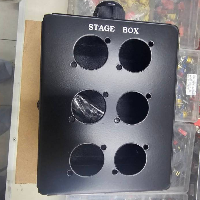 STAGE BOX 6 ช่อง สีดำ สำหรับใส่หัวแจ็ก XLR สำหรับ อุปกรณ์เครื่องเสียง