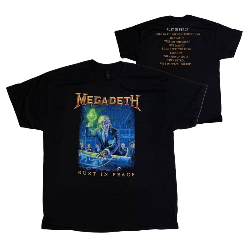 เสื้อวง MEGADETH T-SHIRT ลาย RUST IN PEACE ลิขสิทธิ์ของแท้ EU