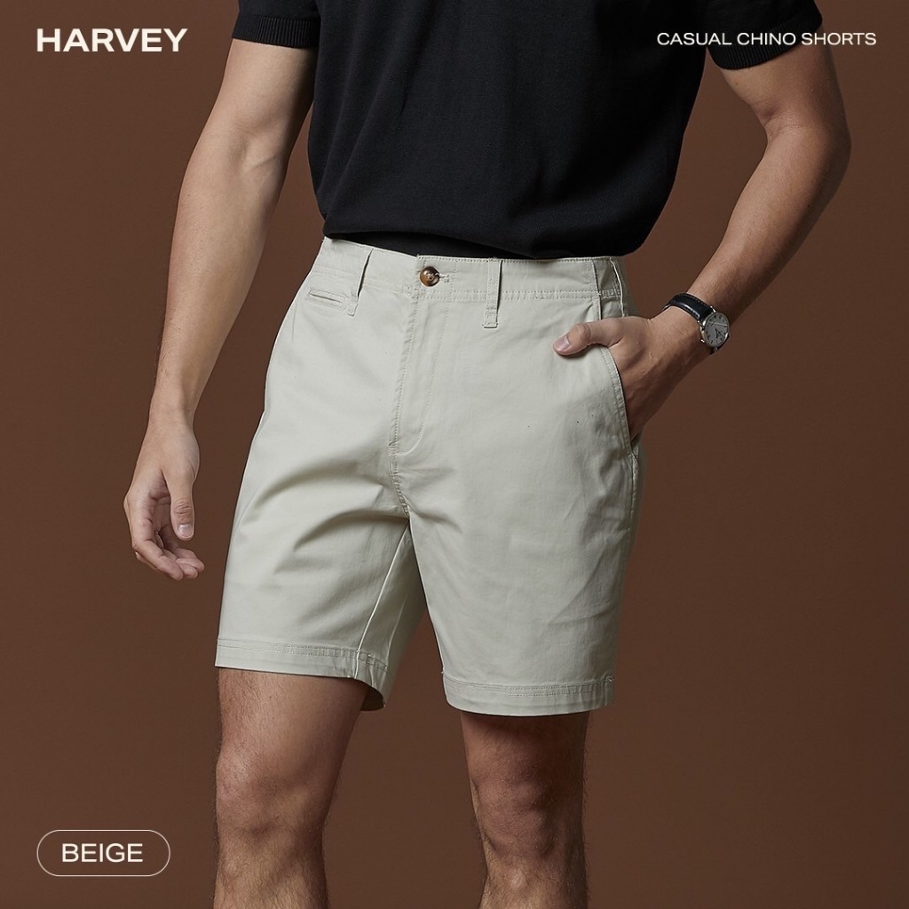 TWENTYSECOND กางเกงขาสั้น ผ้าคอตต้อน รุ่น Harvey Chino Shorts - เบจ / Beige