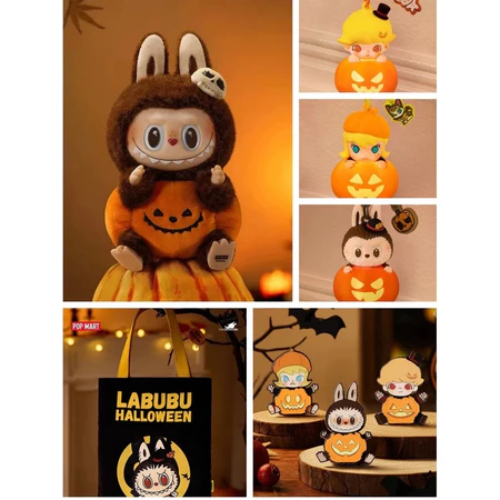 สินค้าแท้100% Popmart LABUBU Halloween Carnival Vinyl Mystery Box จี้ตุ๊กตาผ้ากํามะหยี่