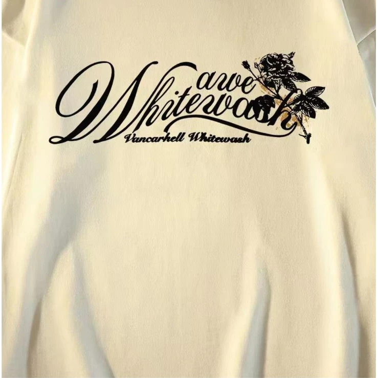 เสื้อยืดแขนสั้น ลายสกรีนหน้าหลัง ลายดอกกุหลาบ thumbnail 3
