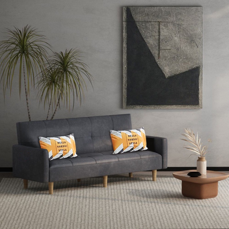 โซฟา เรียบหรู คลาสสิก คลุมด้วยหนัง PVC ผิวสัมผัสนุ่มมาก แข็งแรง Khalifa Luxury Sofa