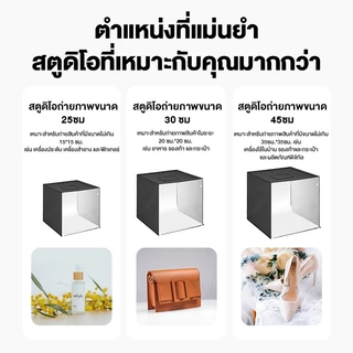กล่องถ่ายภาพสินค้า กล่องไฟถ่ายรูป LED ขนาด 25/30/40CM แถม PVC 6 สี แผ่นพื้นหลัง