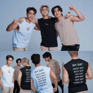OLIVER MUSCLE เสื้อแขนกุดทรงเกาหลีลาย My Day