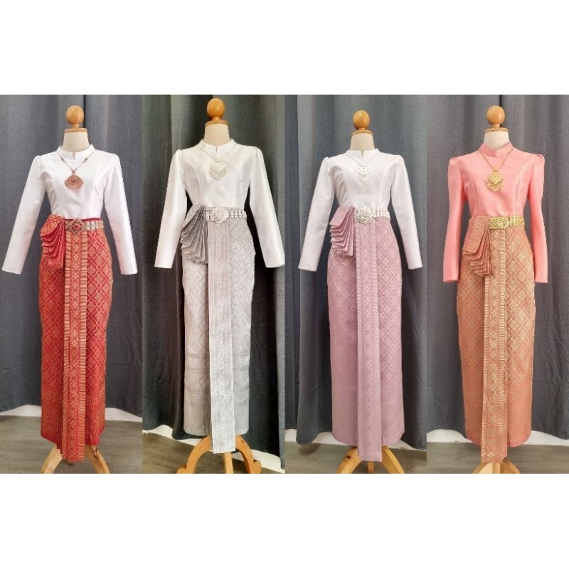 สั่งตัด ผ้าถุงจีบหน้านางชายพก ซิปหลัง