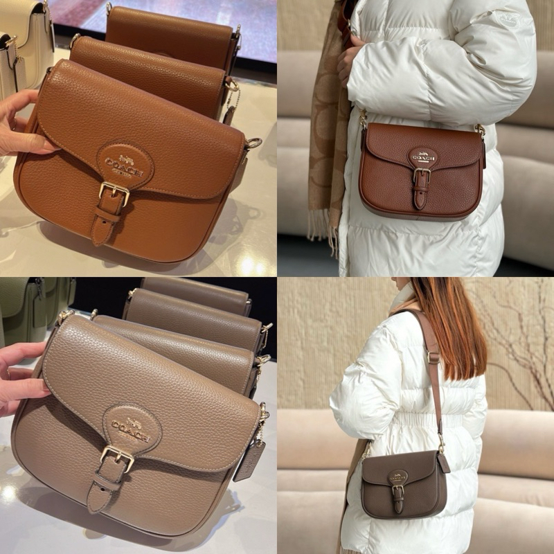 COACH CP001 Amelia Leather Small Saddle Bag มี 2 ขนาดให้เลือก