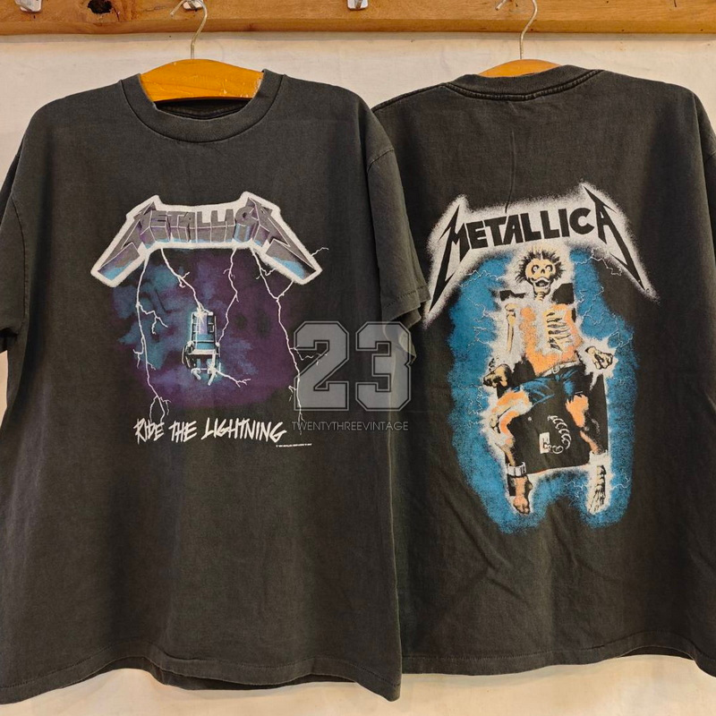 [ 23 ] METALLICA RIDE THE LIGHTING ป้ายUSA ฟอกไบโอ นุ่มมาก เสื้อวง เสื้อทัวร์ ลายเมทาลิก้า vintage shirt