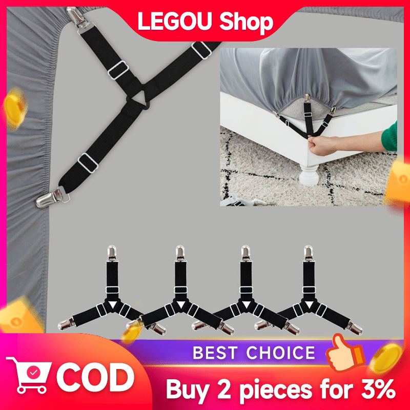 【พร้อมส่ง】4/8/12 ชิ้น สายรัดที่นอน สายรัดมุมเตียง ลิปหนีบผ้าปูที่นอน แบบยืดหยุ่น ปรับได้