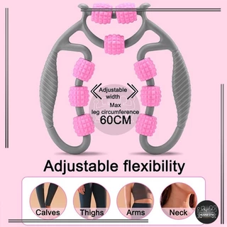 🚛พร้อมส่ง🚛 ลูกกลิ้งนวดขา 9 ล้อ 360° เครื่องช่วยโยคะ กระชับเรียวขา ผ่อนคลายร่างกาย แกนนวดปรับได้กว้าง ลูกกลิ้งนวดขาโยคะ