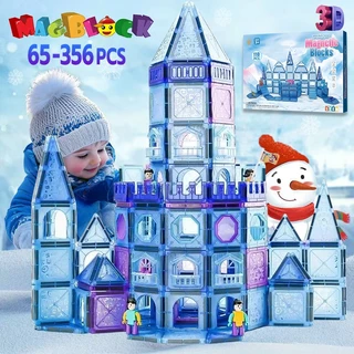 Frozen Castle Magnetic Tiles ของแท้ ตัวต่อแม่เหล็ก3d diy ของเล่น ฝึกสมาธิ ของเล่นเด็กmagnetic blocks