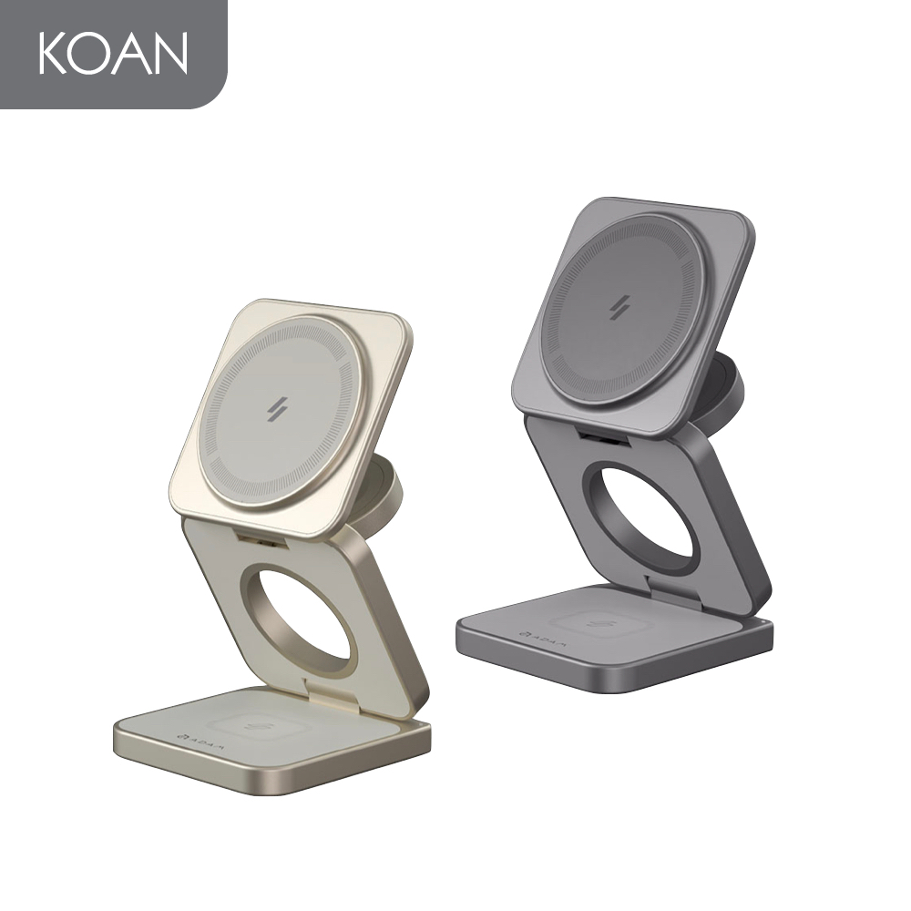 แท่นชาร์จไร้สาย ADAM elements Mag 3 Pro Qi2 3-in-1 Foldable Travel Charging Station