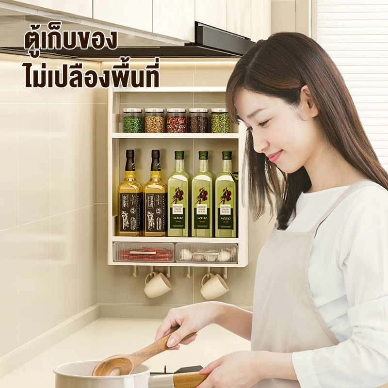 Luxury ตู้เก็บของอเนกประสงค์  ชั้นวางของติดผนัง  ห้องน้ำ  ห้องครัว  แข็งแรง  ทนทาน  ไม่หลุดง่าย  ติดตั้งง่าย